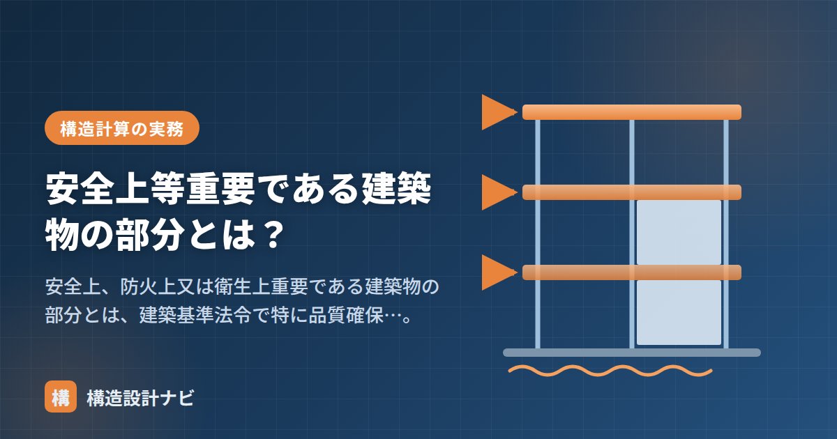 安全上等重要である建築物の部分とは？