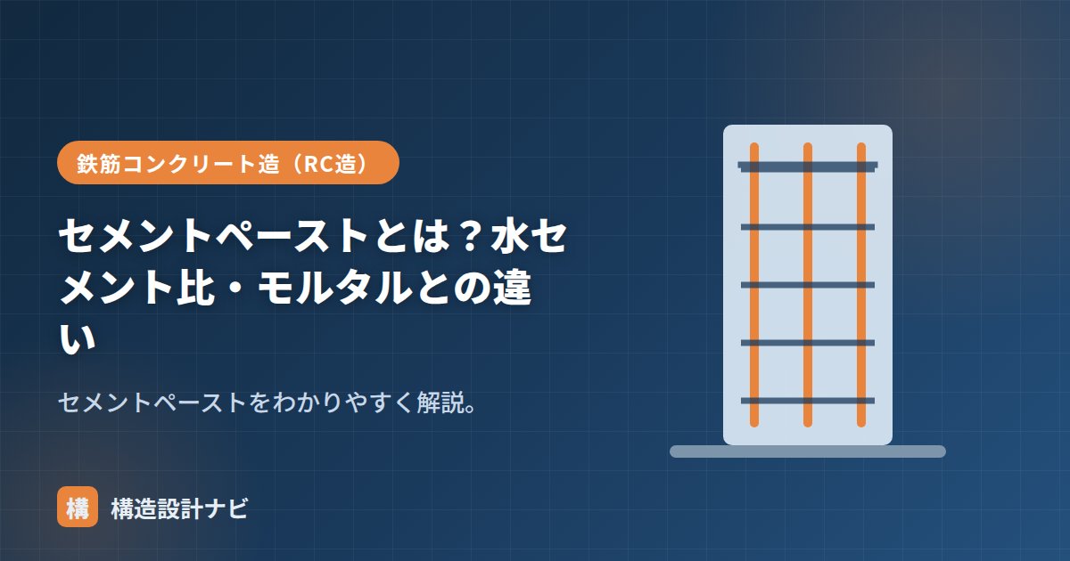 セメントペーストとは？水セメント比・モルタルとの違い