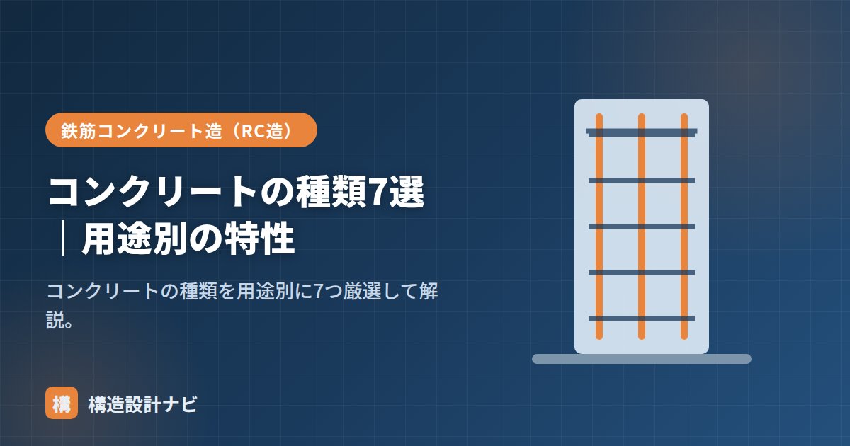 コンクリートの種類7選｜用途別の特性