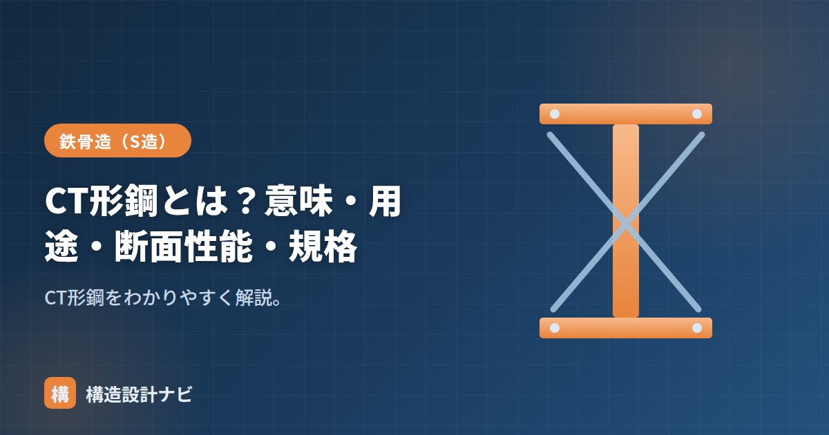CT形鋼とは？意味・用途・断面性能・規格