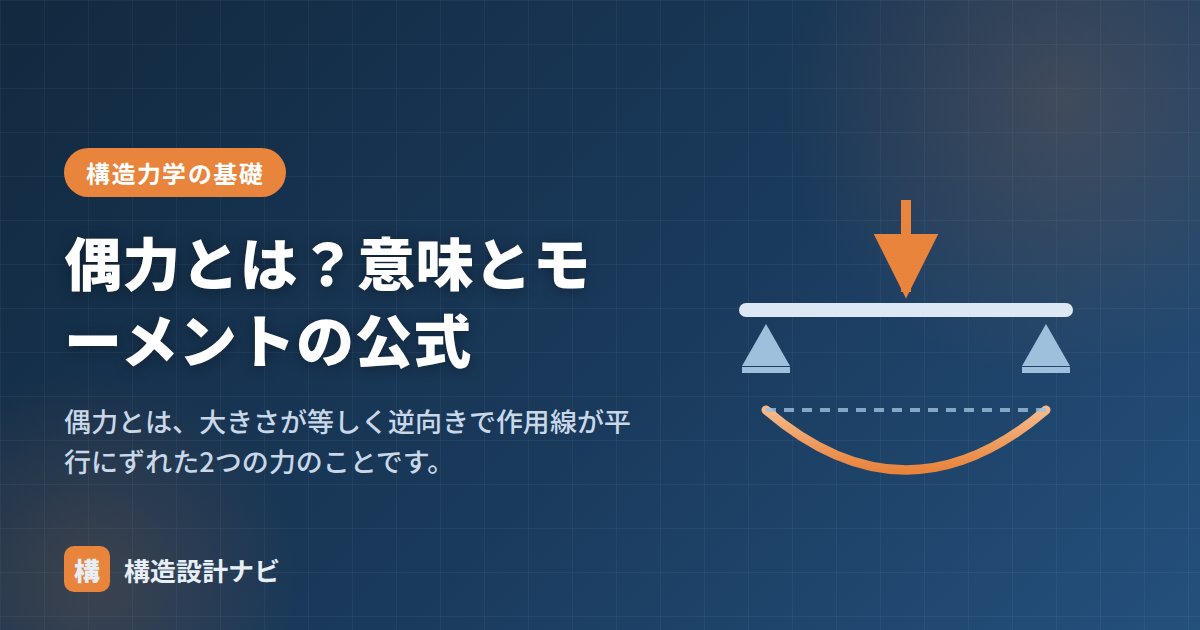 偶力とは？意味とモーメントの公式
