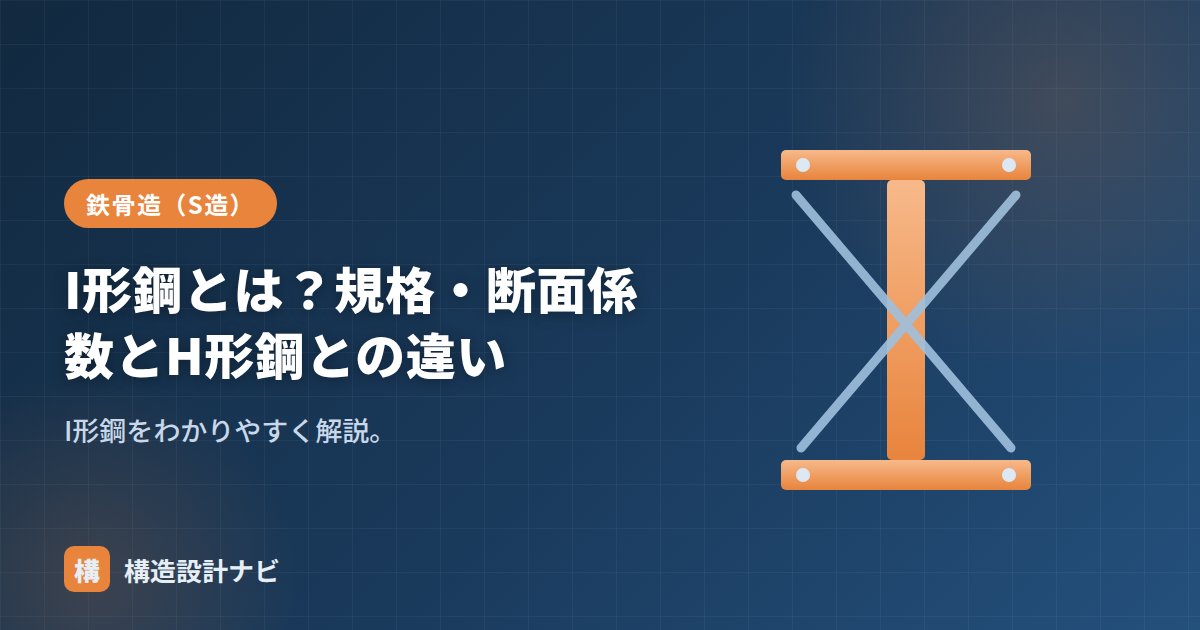 I形鋼とは？規格・断面係数とH形鋼との違い