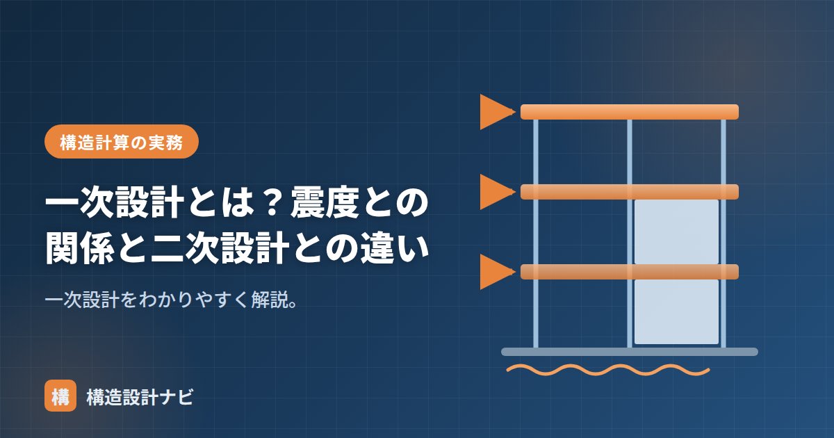 一次設計とは？震度との関係と二次設計との違い