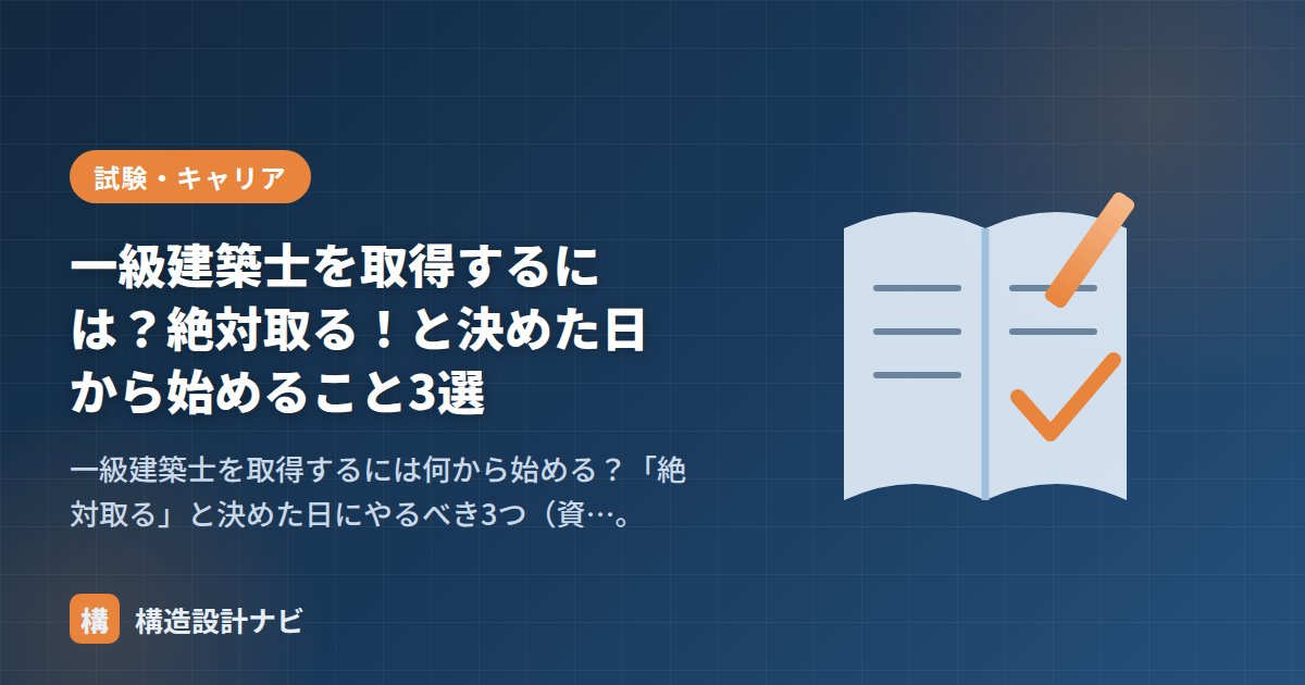 一級建築士を取得するには？絶対取る！と決めた日から始めること3選