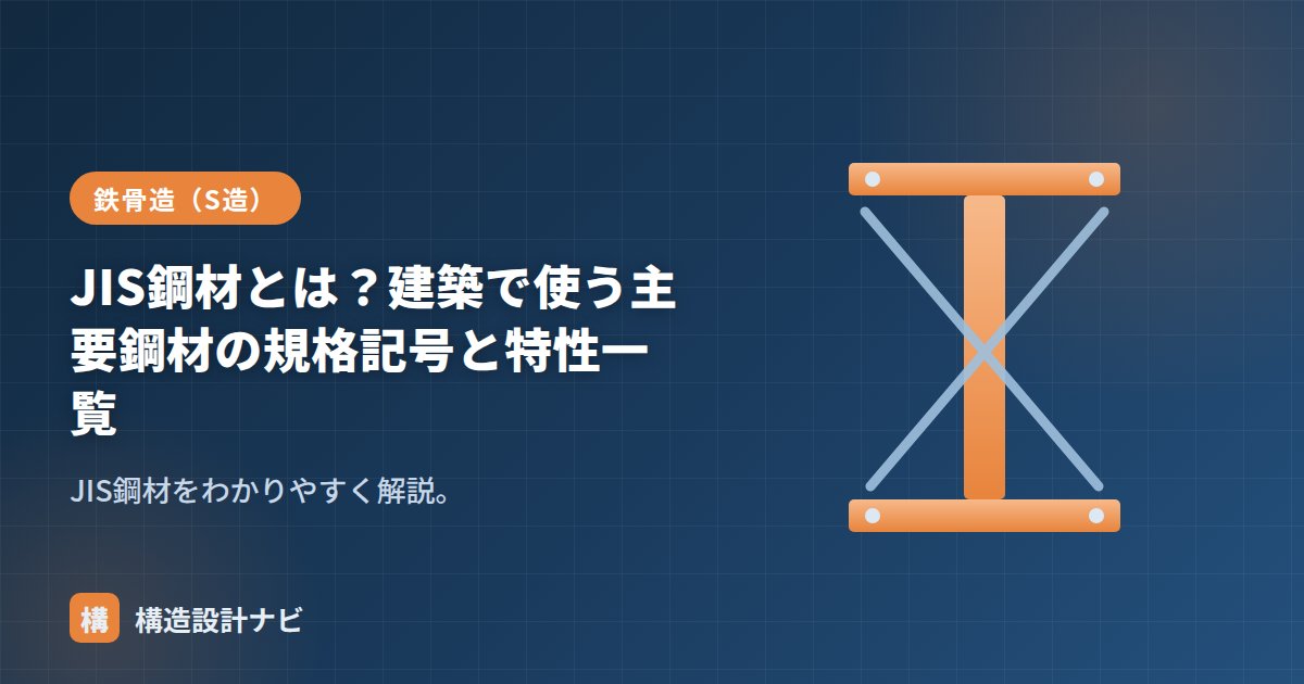 JIS鋼材とは？建築で使う主要鋼材の規格記号と特性一覧