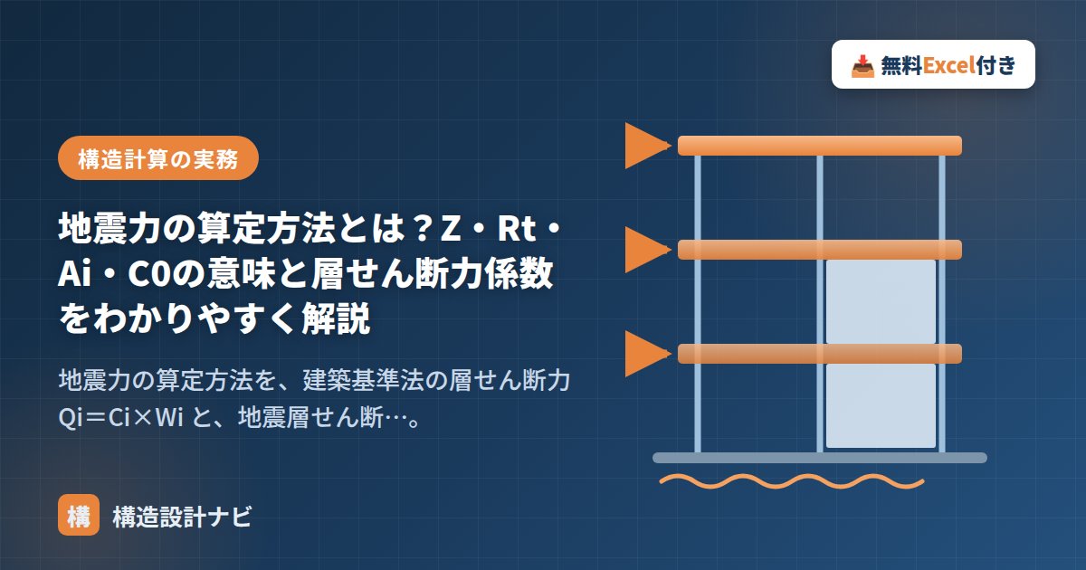 地震力の算定方法とは？Z・Rt・Ai・C0の意味と層せん断力係数をわかりやすく解説【無料Excel】