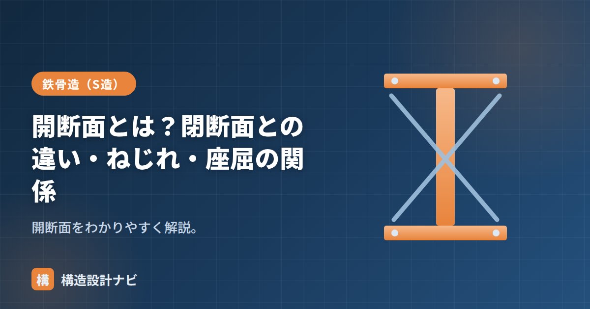 開断面とは？閉断面との違い・ねじれ・座屈の関係