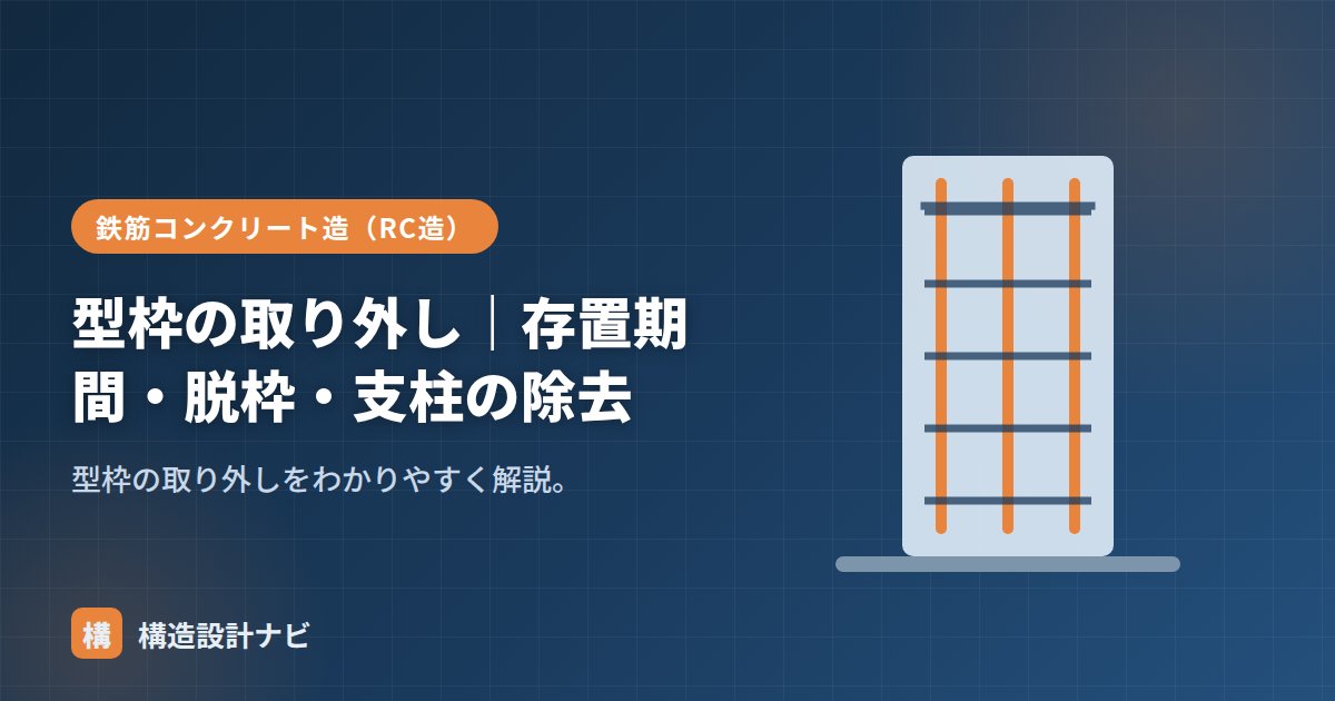 型枠の取り外し｜存置期間・脱枠・支柱の除去