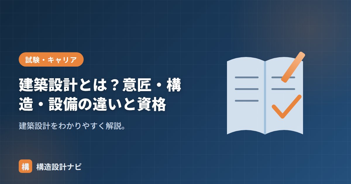 建築設計とは？意匠・構造・設備の違いと資格