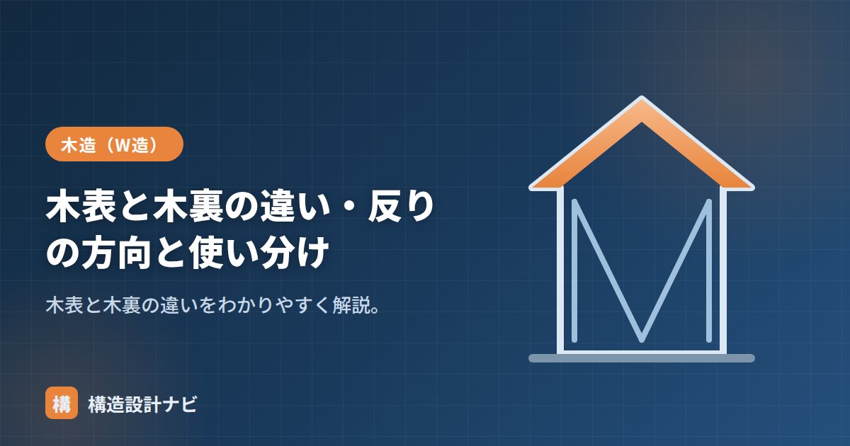 木表と木裏の違い・反りの方向と使い分け