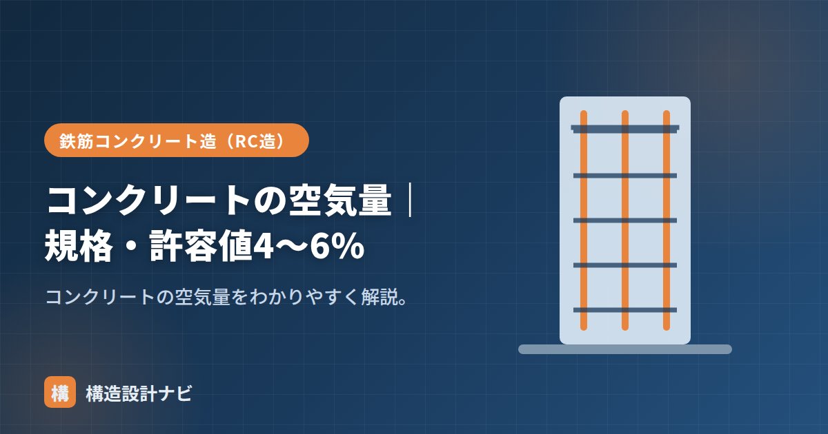 コンクリートの空気量｜規格・許容値4〜6%