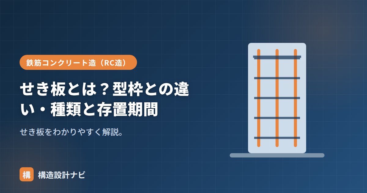 せき板とは？型枠との違い・種類と存置期間