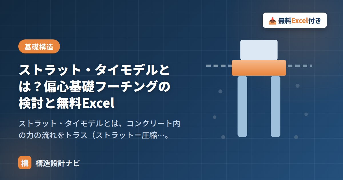 ストラット・タイモデルとは？偏心基礎フーチングの検討と無料Excel