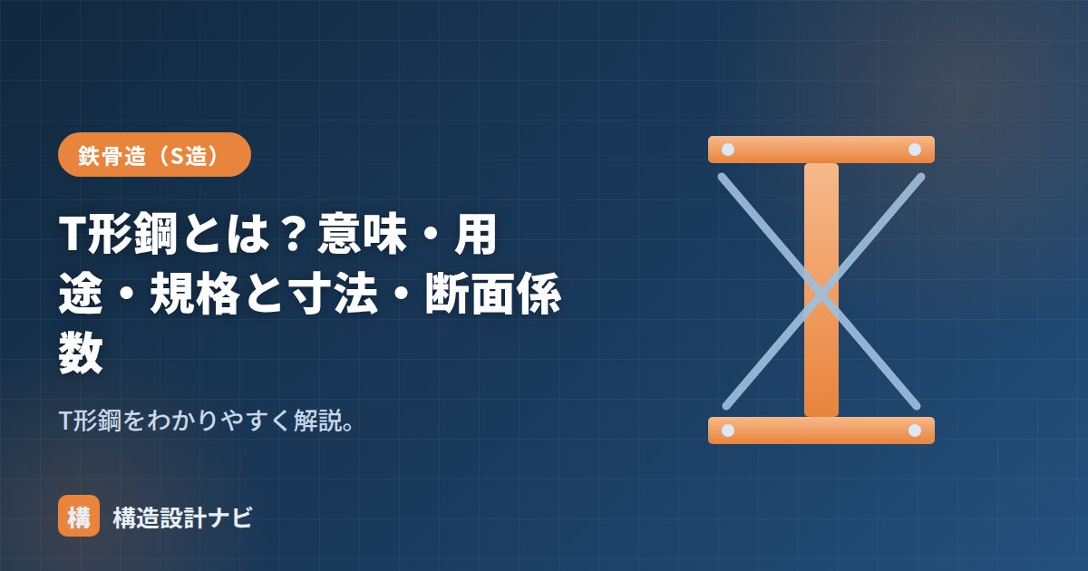 T形鋼とは？意味・用途・規格と寸法・断面係数
