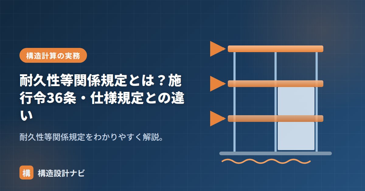 耐久性等関係規定とは？施行令36条・仕様規定との違い