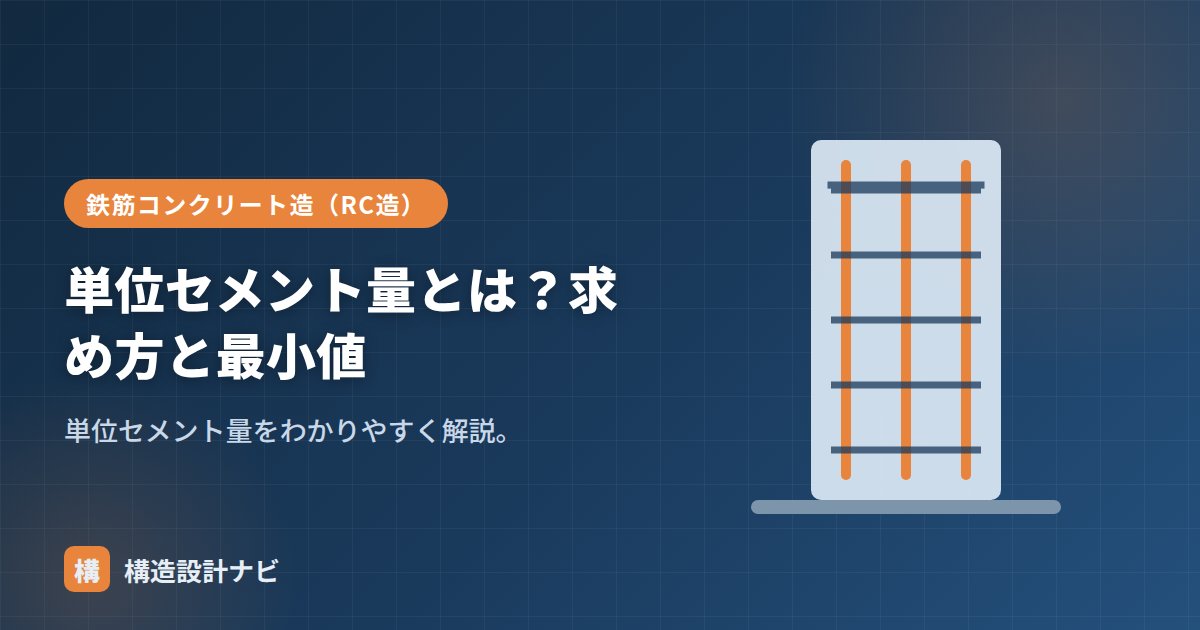 単位セメント量とは？求め方と最小値