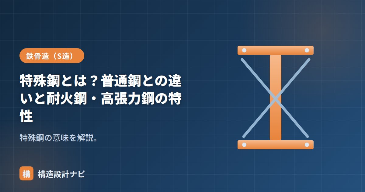 特殊鋼とは？普通鋼との違いと耐火鋼・高張力鋼の特性