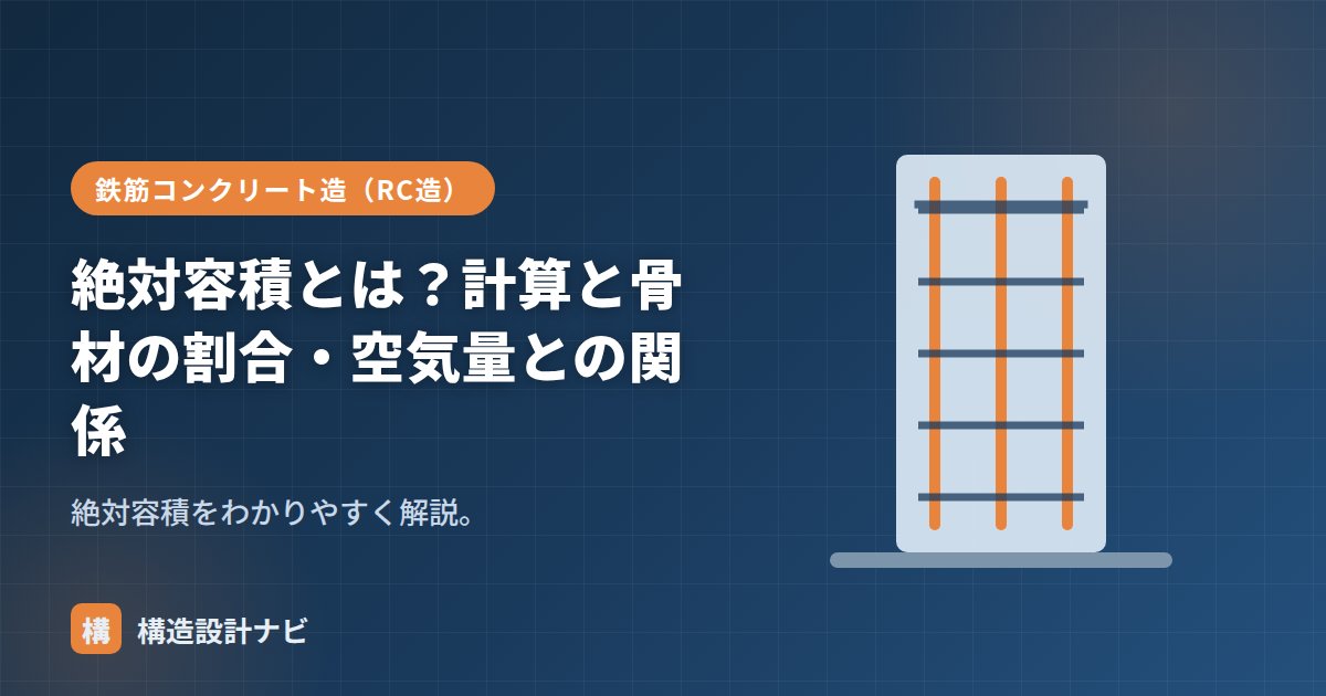 絶対容積とは？計算と骨材の割合・空気量との関係